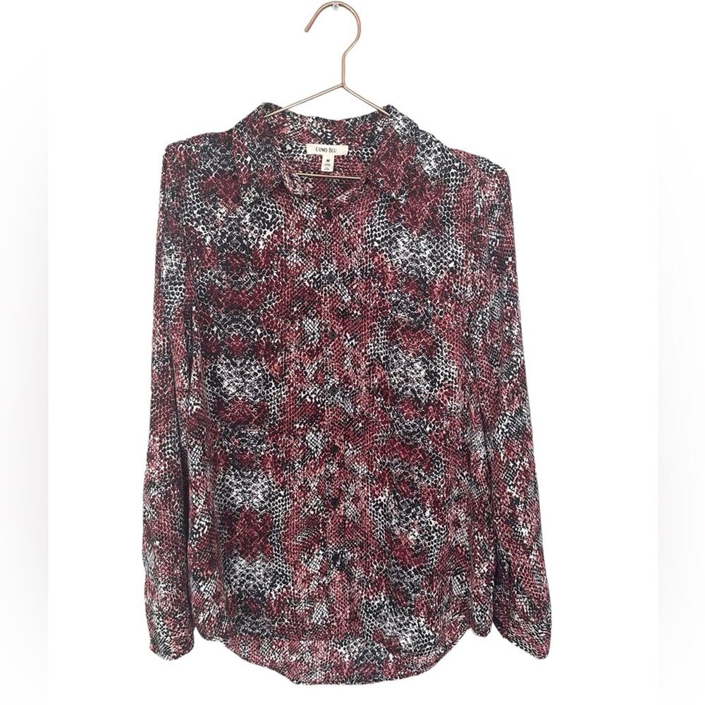 Como Snake Print Dress Shirt Blouse - Women's Medium